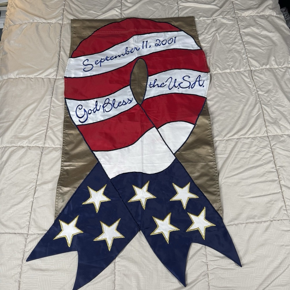 Evergreen Enterprises September 9/11 USA Patriotic Outdoor Memorial Flag 22"x44"